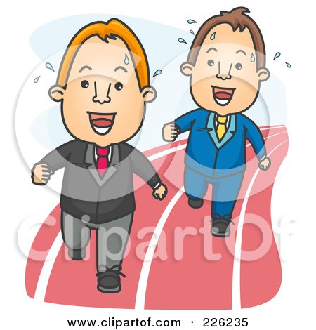 Royalty-Free (RF) Clipart Illustration of Businessmen Racing For An Opportunity by BNP Design Studio