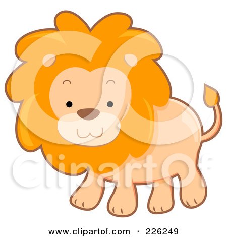Royalty-Free (RF) Clipart Illustration of a Cute Lion With A Fluffy Mane by BNP Design Studio