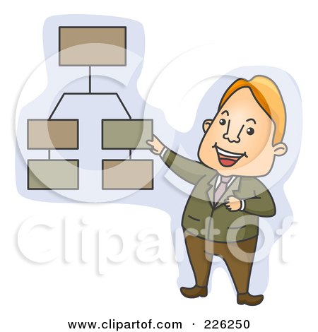 Royalty-Free (RF) Clipart Illustration of a Businessman Discussing A Chart by BNP Design Studio