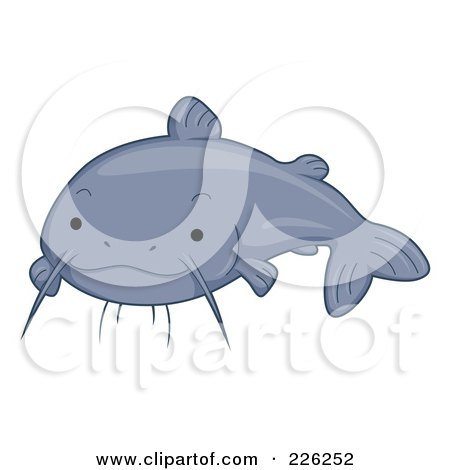 Royalty-Free (RF) Clipart Illustration of a Cute Gray Catfish by BNP Design Studio