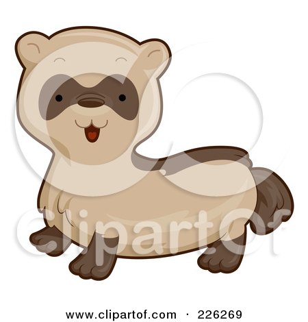Royalty-Free (RF) Clipart Illustration of a Cute Brown Ferret by BNP Design Studio