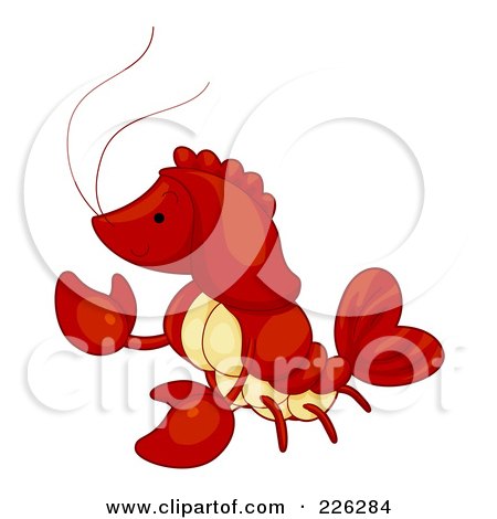 Royalty-Free (RF) Clipart Illustration of a Cute Red Lobster by BNP Design Studio