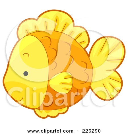 Royalty-Free (RF) Clipart Illustration of a Cute Goldfisg In Profile by BNP Design Studio