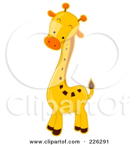 Royalty-Free (RF) Clipart Illustration of a Cute Baby Giraffe With An Orange Nose by BNP Design Studio