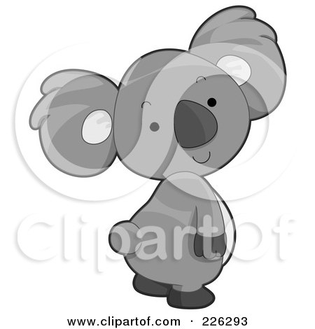 Royalty-Free (RF) Clipart Illustration of a Cute Gray Koala by BNP Design Studio