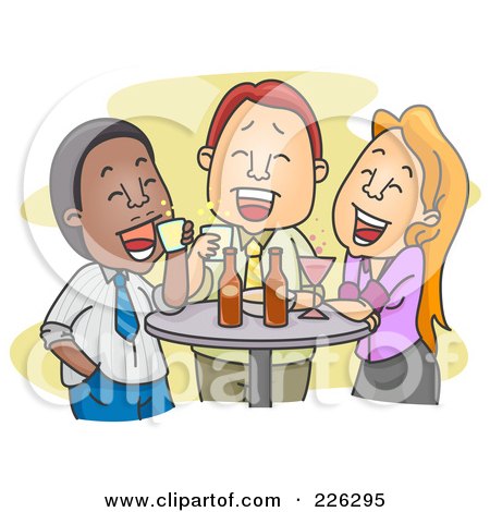 Royalty-Free (RF) Clipart Illustration of Colleagues Enjoying Drinks After Work by BNP Design Studio