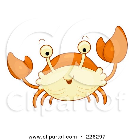 Royalty-Free (RF) Clipart Illustration of a Cute Orange Crab by BNP Design Studio
