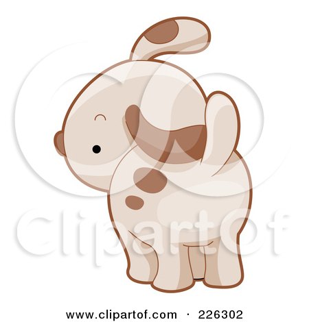 Royalty-Free (RF) Clipart Illustration of a Cute Puppy Dog Looking Back by BNP Design Studio