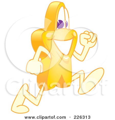 Royalty-Free (RF) Clipart Illustration of a Star School Mascot Running by Mascot Junction