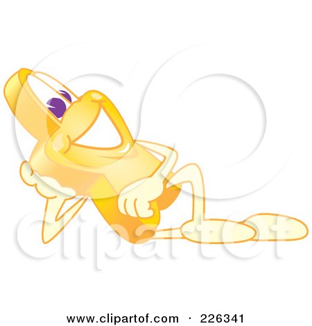 Royalty-Free (RF) Clipart Illustration of a Star School Mascot Reclined by Mascot Junction
