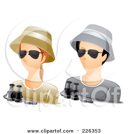 Royalty-Free (RF) Clipart Illustration of a Digital Collage Of Male And Female Ranger Avatars by BNP Design Studio