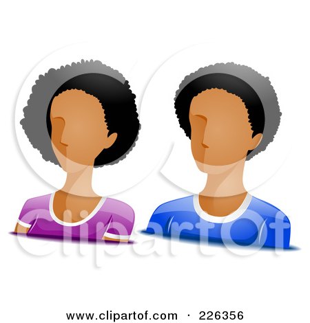 Royalty-Free (RF) Clipart Illustration of a Digital Collage Of Male And Female African American Avatars by BNP Design Studio