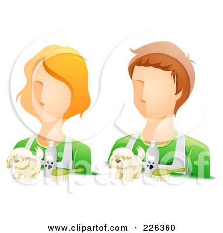 Royalty-Free (RF) Clipart Illustration of a Digital Collage Of Male And Female Groomer Avatars by BNP Design Studio