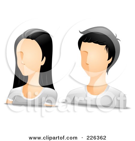 Royalty-Free (RF) Clipart Illustration of a Digital Collage Of Male And Female Asian Avatars by BNP Design Studio