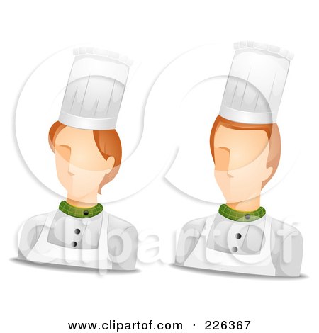 Royalty-Free (RF) Clipart Illustration of a Digital Collage Of Male And Female Chef Avatars by BNP Design Studio