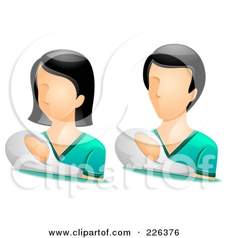 Royalty-Free (RF) Clipart Illustration of a Digital Collage Of Male And Female Pediatrician Avatars by BNP Design Studio