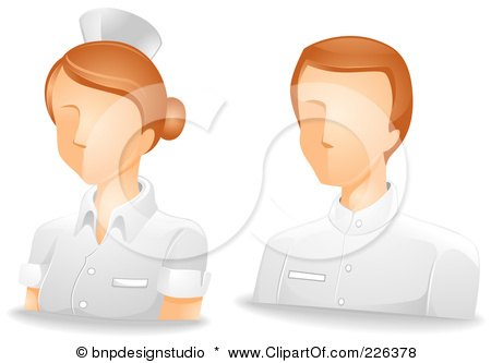 Royalty-Free (RF) Clipart Illustration of a Digital Collage Of Male And Female Nurse Avatars by BNP Design Studio