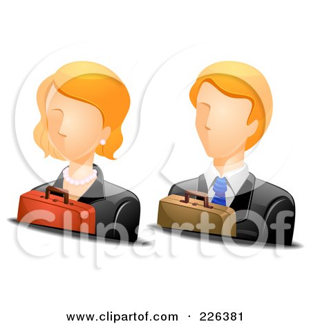 Royalty-Free (RF) Clipart Illustration of a Digital Collage Of Male And Female Business Avatars by BNP Design Studio