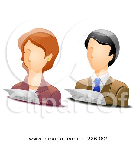Royalty-Free (RF) Clipart Illustration of a Digital Collage Of Male And Female Accountant Avatars by BNP Design Studio