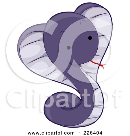 Royalty-Free (RF) Clipart Illustration of a Cute Purple Cobra by BNP Design Studio