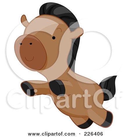 Royalty-Free (RF) Clipart Illustration of a Cute Horse Leaping by BNP Design Studio