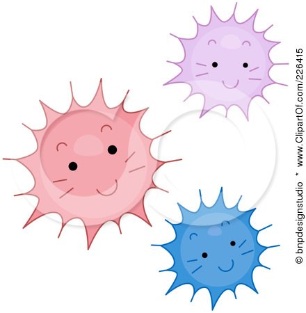 Royalty-Free (RF) Clipart Illustration of Cute Pink, Purple And Blue Sea Urchins by BNP Design Studio