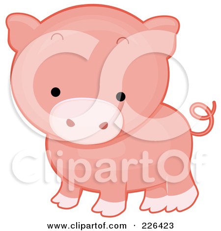Royalty-Free (RF) Clipart Illustration of a Cute Piggy by BNP Design Studio