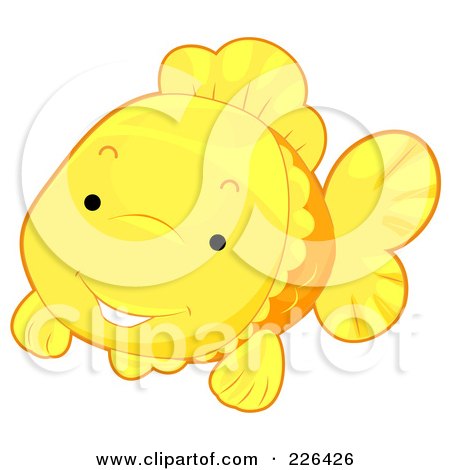 Royalty-Free (RF) Clipart Illustration of a Cute Goldfish by BNP Design Studio