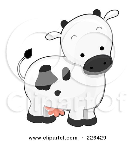 Royalty-Free (RF) Clipart Illustration of a Cute Cow by BNP Design Studio
