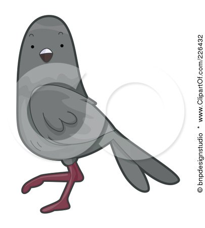 Royalty-Free (RF) Clipart Illustration of a Gray Pigeon by BNP Design Studio