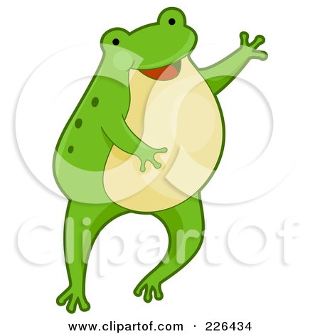 Royalty-Free (RF) Clipart Illustration of a Cute Frog Jumping by BNP Design Studio