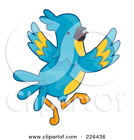 Royalty-Free (RF) Clipart Illustration of a Blue And Yellow Parrot by BNP Design Studio