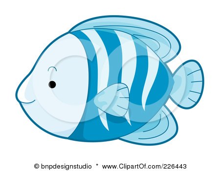 Royalty-Free (RF) Clipart Illustration of a Cute Blue Striped Fish by BNP Design Studio