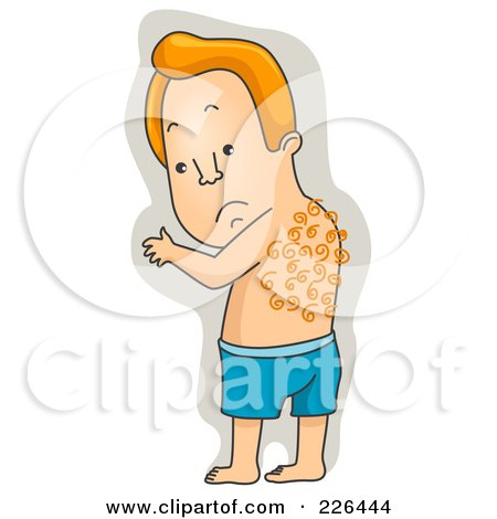 Royalty-Free (RF) Clipart Illustration of a Red Haired Man With A Hairy Back by BNP Design Studio