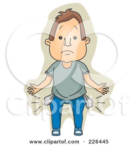 Royalty-Free (RF) Clipart Illustration of a Poor Man With Empty Turned Out Pockets by BNP Design Studio