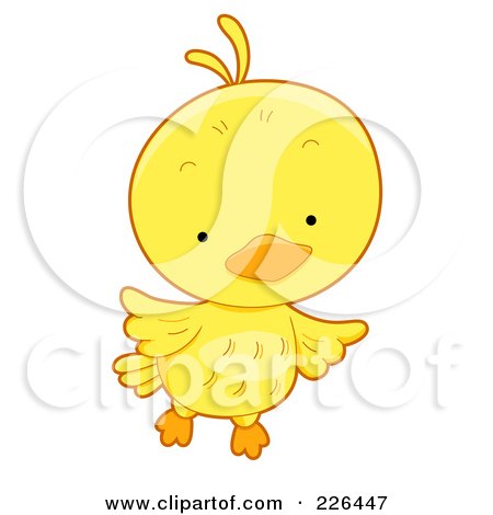 Royalty-Free (RF) Clipart Illustration of a Cute Yellow Bird Flying by BNP Design Studio