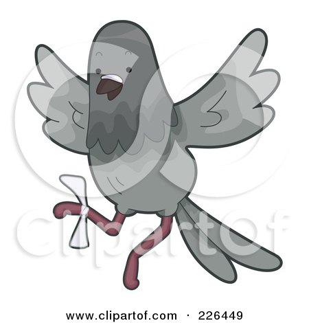 Royalty-Free (RF) Clipart Illustration of a Pigeon With An Injured Foot by BNP Design Studio
