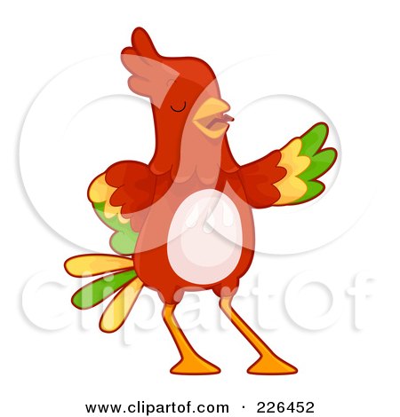 Royalty-Free (RF) Clipart Illustration of a Red Parrot Presenting by BNP Design Studio