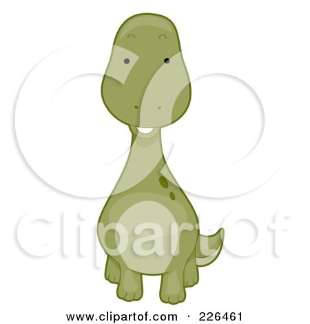 Royalty-Free (RF) Clipart Illustration of a Cute Apatosaurus by BNP Design Studio