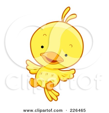 Royalty-Free (RF) Clipart Illustration of a Cute Yellow Bird Jumping by BNP Design Studio