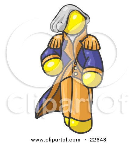 Clipart Illustration of a Yellow George Washington Character by Leo Blanchette