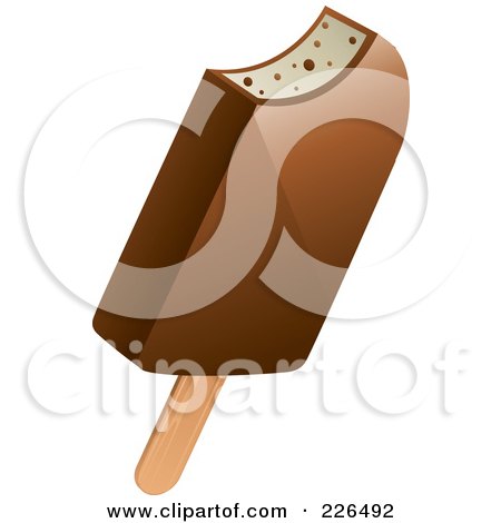 Royalty-Free (RF) Clipart Illustration of a Chocolate Coated Popsicle by TA Images