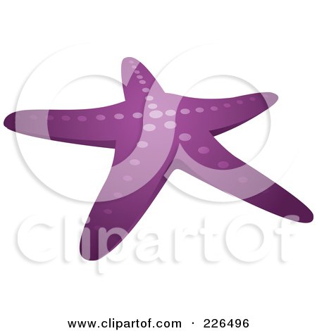 Royalty-Free (RF) Clipart Illustration of a Purple Sea Starfish by TA Images