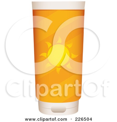 Royalty-Free (RF) Clipart Illustration of a Container Of Sun Block With A Solar Label by TA Images