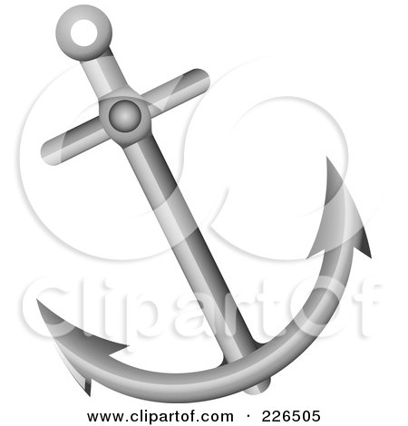 Royalty-Free (RF) Clipart Illustration of a Silver Anchor by TA Images
