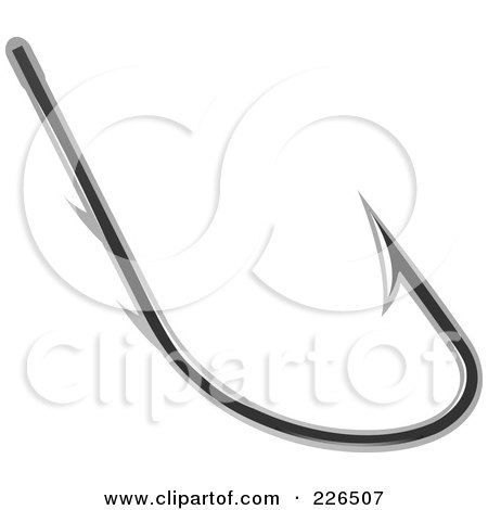 Royalty-Free (RF) Clipart Illustration of a Shiny Silver Fishing Hooks by TA Images