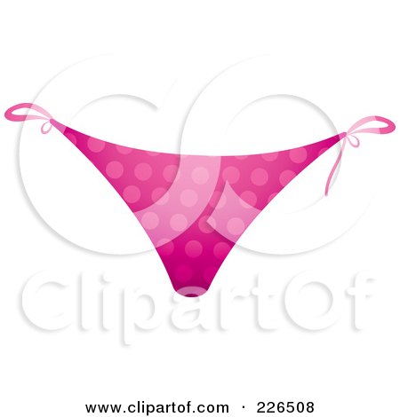 Royalty-Free (RF) Clipart Illustration of a Pair Of Pink Polka Dot Bikini Bottoms by TA Images