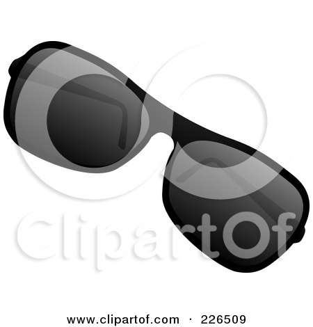 Royalty-Free (RF) Clipart Illustration of a 3d Pair Of Sunglasses With Dark Lenses by TA Images