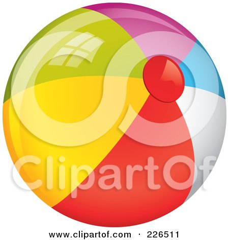 Royalty-Free (RF) Clipart Illustration of a 3d Colorful Beach Ball by TA Images