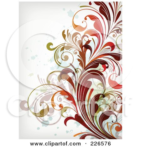 Royalty-Free (RF) Clipart Illustration of a Grungy Floral Background - 3 by OnFocusMedia